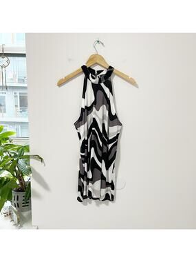 NEW Bon Apple Tea Black & White Retro Tank Size Large